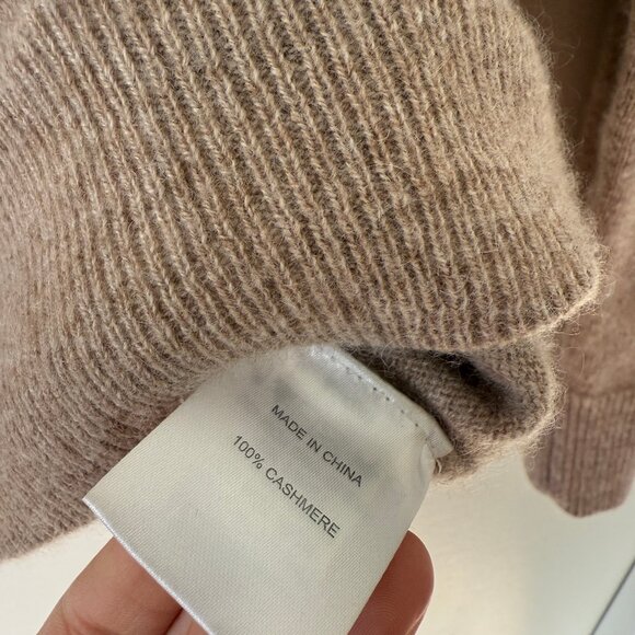 Mongolian Cashmere Crewneck Sweater, Oatmeal - Picture 4 of 6